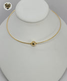 (1-6310-1) Gold Laminate - Rigid Bead Necklace - BGF