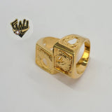 (1-3153) Gold Laminate -Horse Men Ring - BGO - Fantasy World Jewelry