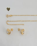 (1-6268) Gold Laminate- CZ Heart Set - BGF - Fantasy World Jewelry