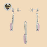 (2-6886) 925 Sterling Silver - Zircon Set. - Fantasy World Jewelry