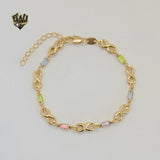 (1-0648) Gold Laminate - 5.5mm Infinity Zircon Bracelet - 7.5" - BGF - Fantasy World Jewelry