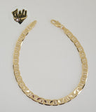 (1-60030) Gold Laminate - 5.5mm Marine Link Men Bracelet- 8.5" - BGF - Fantasy World Jewelry
