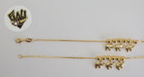 (1-0562) Gold Laminate Bracelet-1.5mm Box Link Bracelet w/Charms -7.5''-BGO - Fantasy World Jewelry