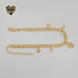 (1-0719) Gold Laminate - 5mm Curb Link Medals Bracelets - BGF