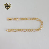 (1-60046) Pulsera de eslabones Figaro de 6,5 mm laminados en oro - BGF