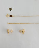 (1-6440) Gold Laminate- Two Tone Clover Set - BGF - Fantasy World Jewelry