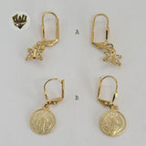 (1-1164) Gold Laminate - Long Earrings - BGF - Fantasy World Jewelry