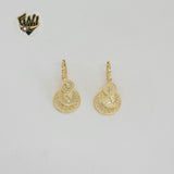 (1-2978-6) Gold Laminated - Coin Charms Hoops - BGF
