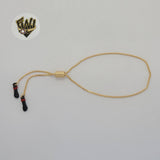 (MBRA-04) Gold Laminate - 1mm Adjustable Box Link Azabache Bracelet - BGF