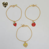 (1-0911) Gold Laminate - 1.5mm Charms Bracelet - 5.5" - BGO