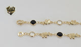 (1-0555) Gold Laminate Bracelet - 6.5mm Elephant Bracelet - 7" - BGO - Fantasy World Jewelry