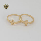 (1-3022) Gold Laminate - Zircon Cross Ring - BGF - Fantasy World Jewelry