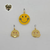 (1-2238-3) Gold Laminate - Happy Face Pendants - BGO