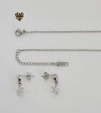 (4-7050) Stainless Steel - 1.5mm Zircon Star Set - 18". - Fantasy World Jewelry