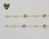 (1-1541) Gold Laminate - Evil Eye Rolo Link Chain - BGO