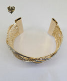 (1-4065) Gold Laminate - 47mm Two Tone Bangles - BGO - Fantasy World Jewelry