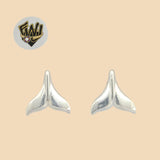 (2-3265) 925 Sterling Silver - Mermaid Stud Earrings. - Fantasy World Jewelry