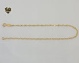 (1-0044) Gold Laminate - 3mm Alternative Marine Anklet - 10" - BGF - Fantasy World Jewelry