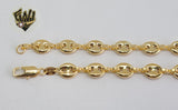 1-0050 Gold Laminate - 8mm Puff Marine Anklet - 10" -  BGF - Fantasy World Jewelry