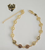 (1-0844) Gold Laminate - 7.5mm Medals Bracelet - 8" - BGF - Fantasy World Jewelry