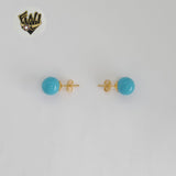 (1-1041) Laminado de Oro - Aretes de Cuentas de Colores - BGO