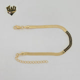 (1-0849-1)Gold Laminate - 4mm Herringbone Link Zircon Bracelet - 7" - BGF