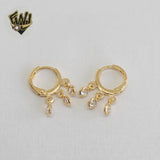 (1-2668-E) Gold Laminate - CZ Hoops with Charms - BGF - Fantasy World Jewelry