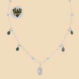 (2-66067) 925 Sterling Silver - 1.5mm Rolo Link Zircon Necklace. - Fantasy World Jewelry