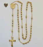 (4-6008) Stainless Steel - 5mm Rosary Necklace - 26". - Fantasy World Jewelry