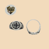 (2-5283) 925 Sterling Silver - Cross Men Ring - Fantasy World Jewelry