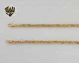 (1-1653) Gold Laminate - 4mm Round Braid Link Chain - BGO