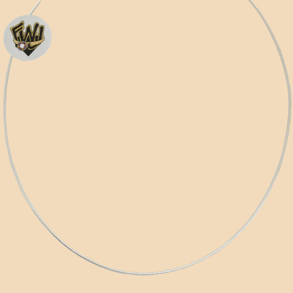 (2-66043) 925 Sterling Silver - 1mm Omega Necklace. - Fantasy World Jewelry