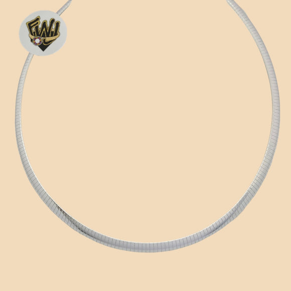 (2-66050) 925 Sterling Silver - 6mm Omega Necklace. - Fantasy World Jewelry