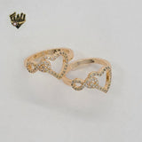 (1-3083) Gold Laminate - Zircon Heart Ring - BGO - Fantasy World Jewelry
