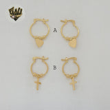 (1-2688-1) Gold Laminate - Charms Hoops Earrings - BGF
