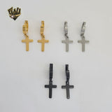 (4-2230) Stainless Steel - Huggies with Cross.