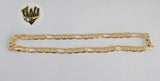 (1-0039) Gold Laminate - 5mm Flat Marine 3x1 Anklet 10" - BGF - Fantasy World Jewelry