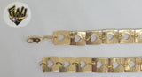 (1-0455) Gold Laminate Bracelet - 9mm Heart Link - 7" - BGF - Fantasy World Jewelry