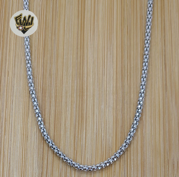 (2-8077) 925 Sterling Silver - 2.4mm Popcorn Link Chains. - Fantasy World Jewelry