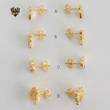 (1-1151) Gold Laminate - Studs Earrings - BGF - Fantasy World Jewelry