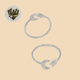 (2-5017) 925 Sterling Silver - Moon and Star Ring - Fantasy World Jewelry