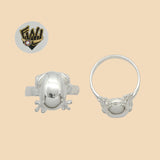 (2-5034) 925 Sterling Silver - Frog Ring - Fantasy World Jewelry