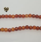 (MBEAD-220-A) 7mm Carnelian Faceted Beads - Fantasy World Jewelry