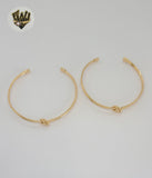 (1-4080) Brazalete abierto con nudo de 3 mm laminado en oro - BGF