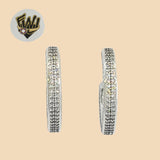 (2-4154) 925 Sterling Silver - Zircon Half  Hoops. - Fantasy World Jewelry
