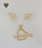 (1-6052-2) Gold Laminate - Heart Zircon Set - BGF