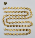 (4-7043) Stainless Steel - 9.5mm Puff Marine Link Men Set. - Fantasy World Jewelry