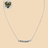 (2-66038) 925 Sterling Silver - 1mm Colorful Zircon Necklace - 16" - Fantasy World Jewelry