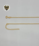 (1-6054) Gold Laminate - 2mm Balls Link Charms Necklace - BGF - Fantasy World Jewelry