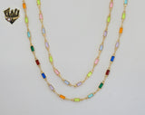 (1-1597-1) Gold Laminate - 3mm Multicolor Rectangles Link Chain - BGF